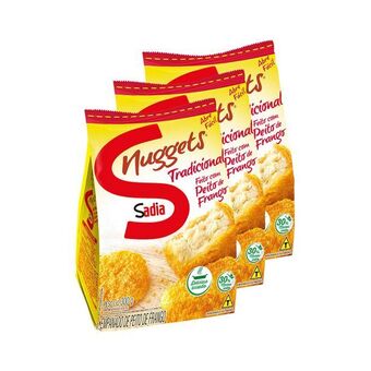 Pack nuggets de frango tradicional sadia 300g - 3 unidades
