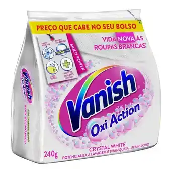 Carrefour Tira-manchas pó pacote refil econômico roupas brancas vanish oxi action crystal white 240 g oferta