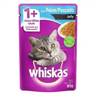 Carrefour Ração úmida whiskas sachê peixe jelly para gatos adultos 85 g oferta