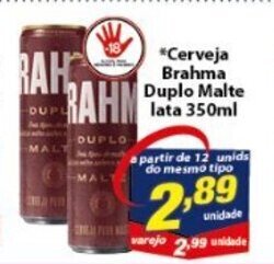 Vencedor Atacadista Cerveja Brahma Duplo Malte lata 350ml oferta