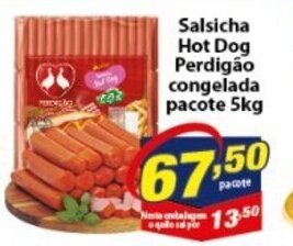 Vencedor Atacadista Salsicha Hot Dog Perdigao Congelada pacote 5kg oferta