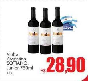 Supermercados Koch Vinho Argentino Sottano Junior oferta
