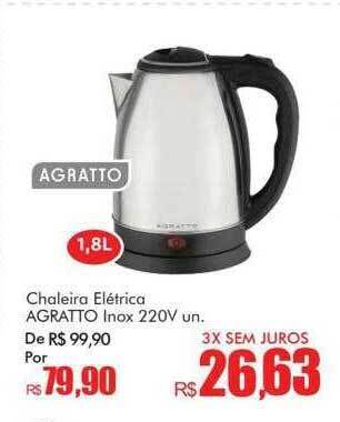 Supermercados Koch Chaleira Elétrica Agratto Inox 220v oferta