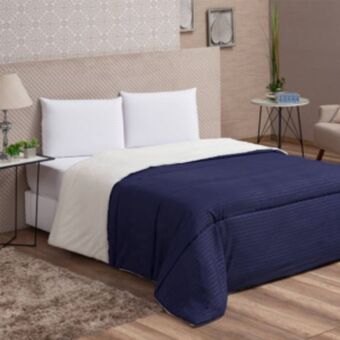 Vest Casa Coberdrom queen microfibra stripes deep blue vestcasa oferta