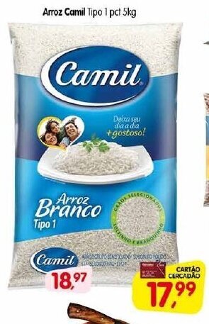 Cercadão Arroz Camil Tipo 1 Pct 5kg oferta