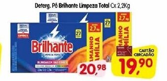 Cercadão Deterg. Po Brilhante Limpeza Total cx 2.2kg oferta