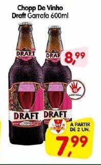 Cercadão Chopp de Vinho Draft garrafa 600ml oferta