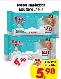 Cercadão Toalhas Umedecidas Meu Nene c/140 oferta