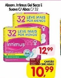 Cercadão Absorv. Intimus Gel Seca E Suave c/ abas c/32 oferta