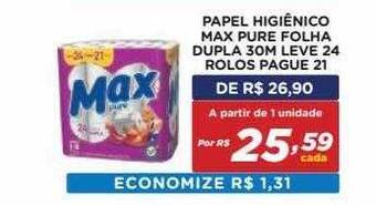 Bahamas Mix Papel Higiênico Max Pure Folha Dupla Leve 24 Rolos Pague 21 oferta