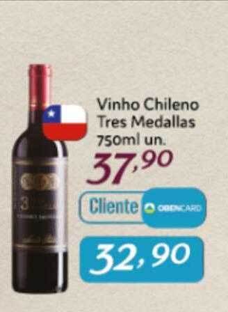 Rede Top Vinho Chileno Tres Medallas oferta