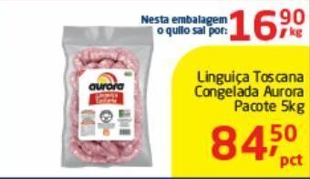 Tenda Atacado Linguiça toscana congelada aurora pacote 5kg oferta
