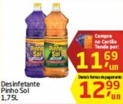 Tenda Atacado Desinfetante pinho sol 1,75l oferta