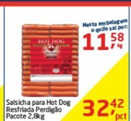 Tenda Atacado Salsicha para hot dog resfriada perdigão pacote 2,8kg oferta