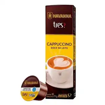 Brasão Supermercados Cappuccino em cápsula doce de leite havanna tres corações 110g 10un oferta