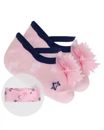 Kit meia sapatilha bebê + faixa de cabelo sock estampado rosa chiclete accessori kids rchlo