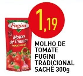 Calvo Atacadista Molho de Tomate Fugini Tradicional Sachet 300g oferta