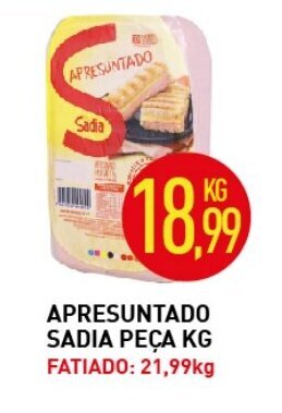 Calvo Atacadista Apresuntado Sadia peca 1kg oferta