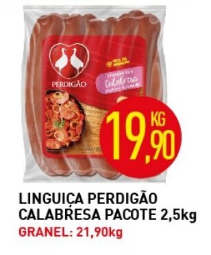 Calvo Atacadista Linguica Perdigao Calabresa pacote 2.5kg oferta