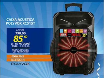 Lojas Cem Caixa Acustica Polyvox XC515T oferta