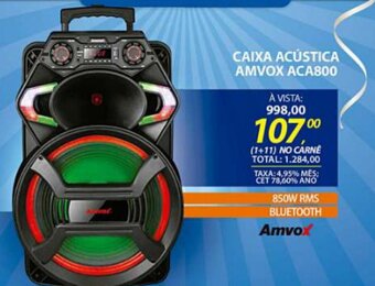 Lojas Cem Caixa Acustica Amvox ACA800 oferta