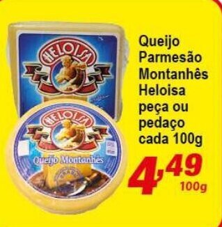 Ricoy Supermercados Queijo parmesao montanhes Heloisa peca ou pedaco 100g oferta
