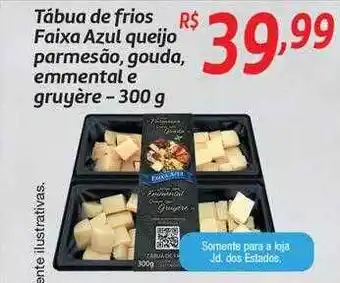 Comper Tábua De Frios Faixa Azul Queijo Parmesão Gouda Emmental E Gruyère oferta