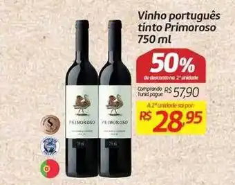 Comper Vinho Português Tinto Primoroso 50% De Desconto Na 2a Unidade oferta
