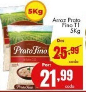 Barbosa Supermercados Arroz Prato Fino T1 5kg oferta