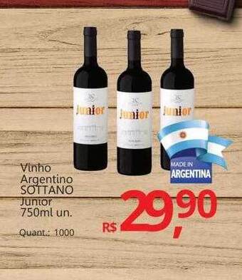 Supermercados Koch Vinho Argentino Sottano Junior oferta