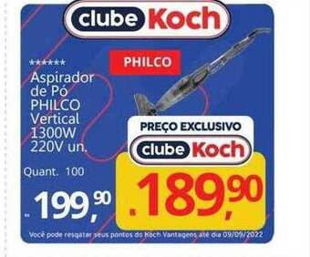 Supermercados Koch Aspirador De Pó Philco Vertical 1300w 220v oferta