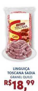 Boa Supermercados Linguiça Toscana Sadia Granel Quilo oferta