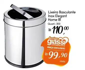 Lixeira Basculante Inox Elegant Home