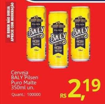 Supermercados Koch Cerveja Baly Pilsen Puro Malte oferta