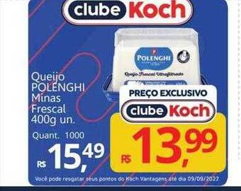 Supermercados Koch Queijo Polenghi Minas Frescal oferta