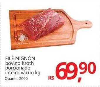 Supermercados Koch Filé Mignon Bovino Kroth Porcionado Inteiro Vacuo Kg oferta