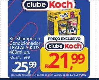 Supermercados Koch Kit Shampoo + Condicionador Tralala Kids oferta