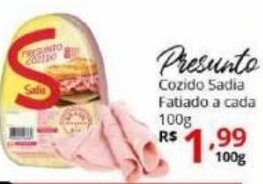 Ricoy Supermercados Presunto Cozido Sadia fatiado cada 100g oferta