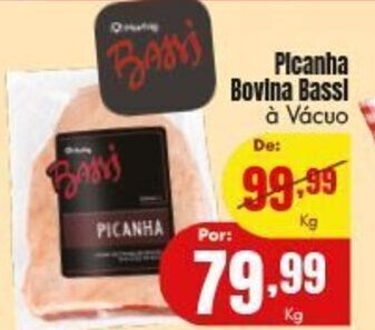 Barbosa Supermercados Picanha Bovina Bassi 1kg oferta