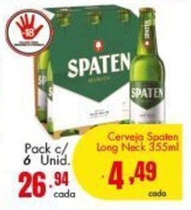 Barbosa Supermercados Cerveja Spaten Long Neck 355ml oferta