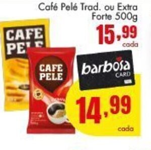 Barbosa Supermercados Cafe Pele Trad. ou Extra Forte 500g oferta