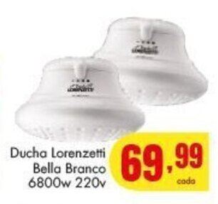 Ducha Lorenzetti Bella branco 6800w 220v