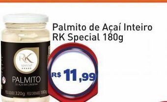 Palmito de açaí inteiro rk special 180g