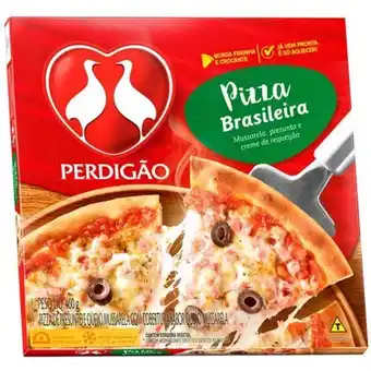 Pizza perdigão brasileira mussarela presunto creme requeijão 460g