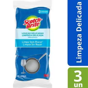 Esponja não risca scotch-brite azul - 3 unidades