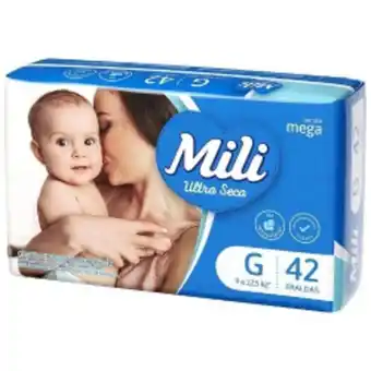 Fralda descartável infantil mili ultra seca mega g pacote 42 unidades