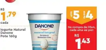 Supper Rissul Iogurte Natural Danone Pote Leve 5 Pague 4 160g oferta