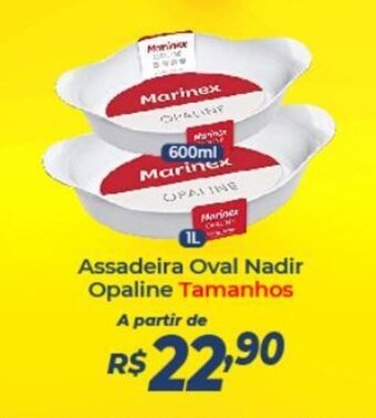 Assadeira Oval Nadir Opaline Tamanhos