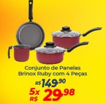 Atakarejo Conjunto de Panelas Brinox Ruby com 4 pecas oferta