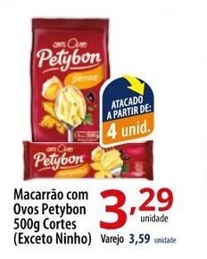 Akki Atacadista Macarrao com Ovos Petybon 500g Cortes oferta
